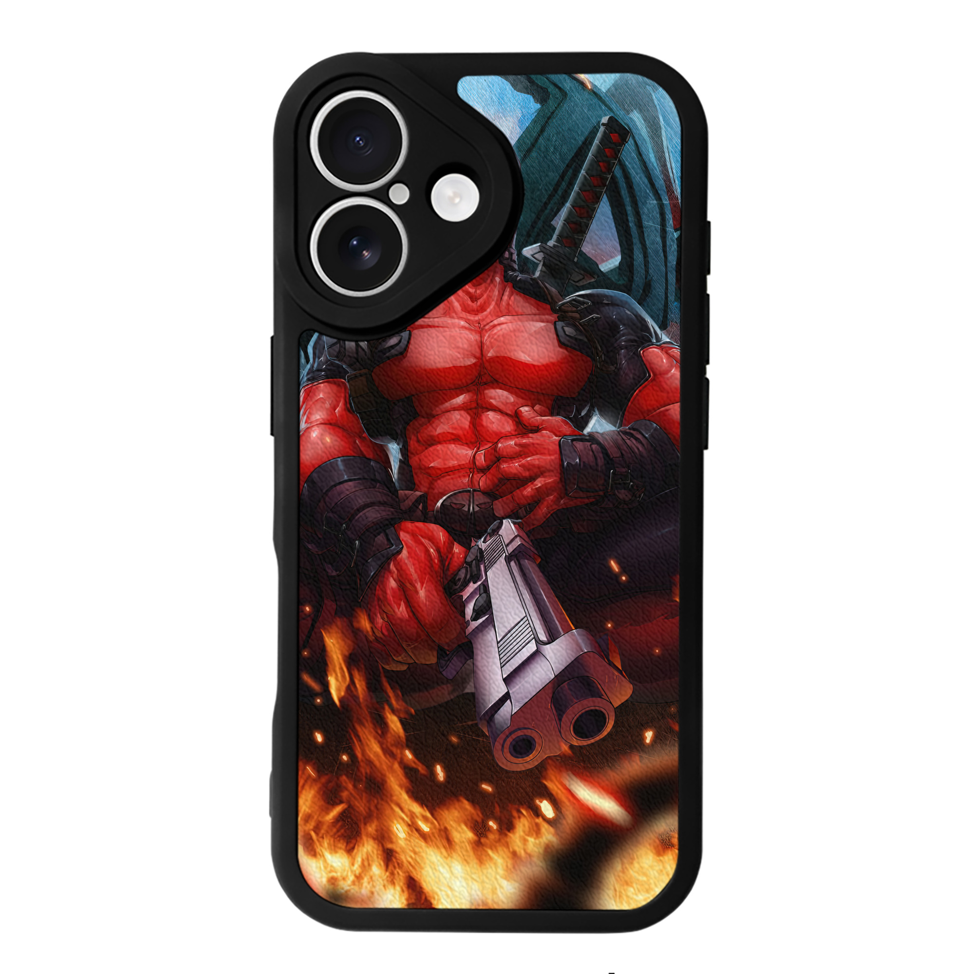 （画像用） Deadpool デッドプール 【iPhone 16シリーズ対応】シリコンスマホケース（レザー調） 材質：シリコン